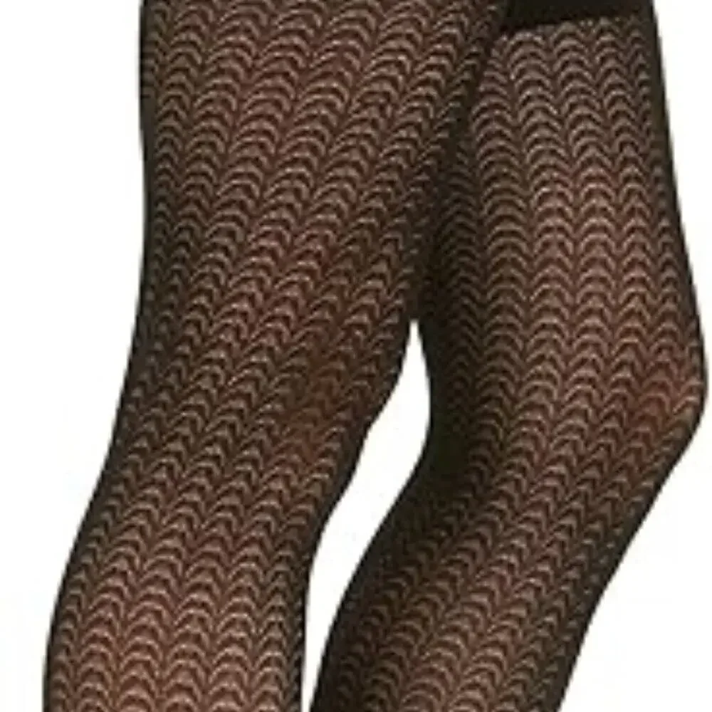 Assets by Spanx Textured Shaping Tights Black Wishbone SIze 4 ( XL )New